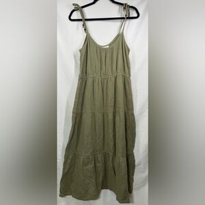 Women’s Lucky Brand Olive Green Boho Sun Dress Size Small NWT